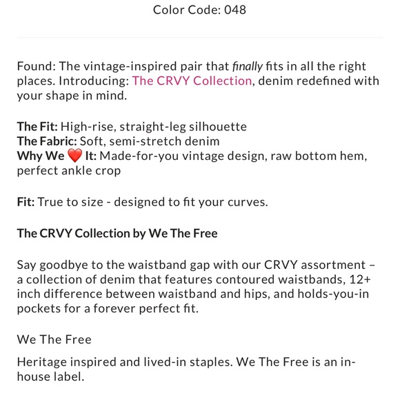 Free People CRVY High Rise Vintage Stovepipe Light Blue Women's Jeans - Picture 4 of 4